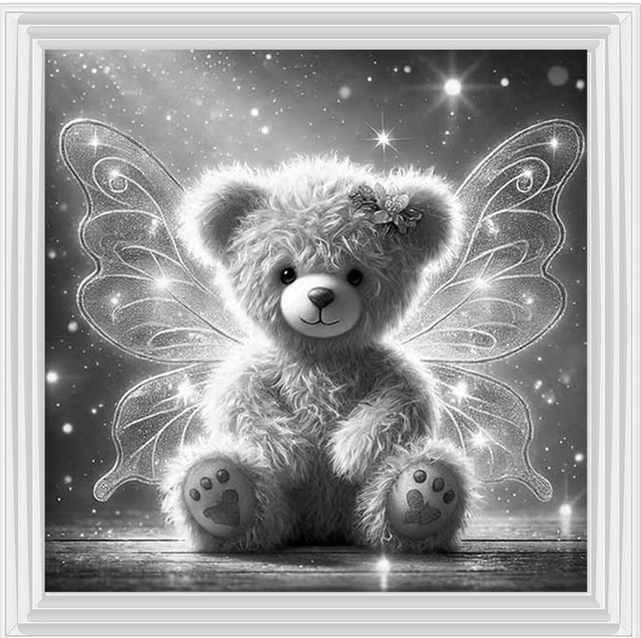 MS888-B&W Angel Bear Black & White
