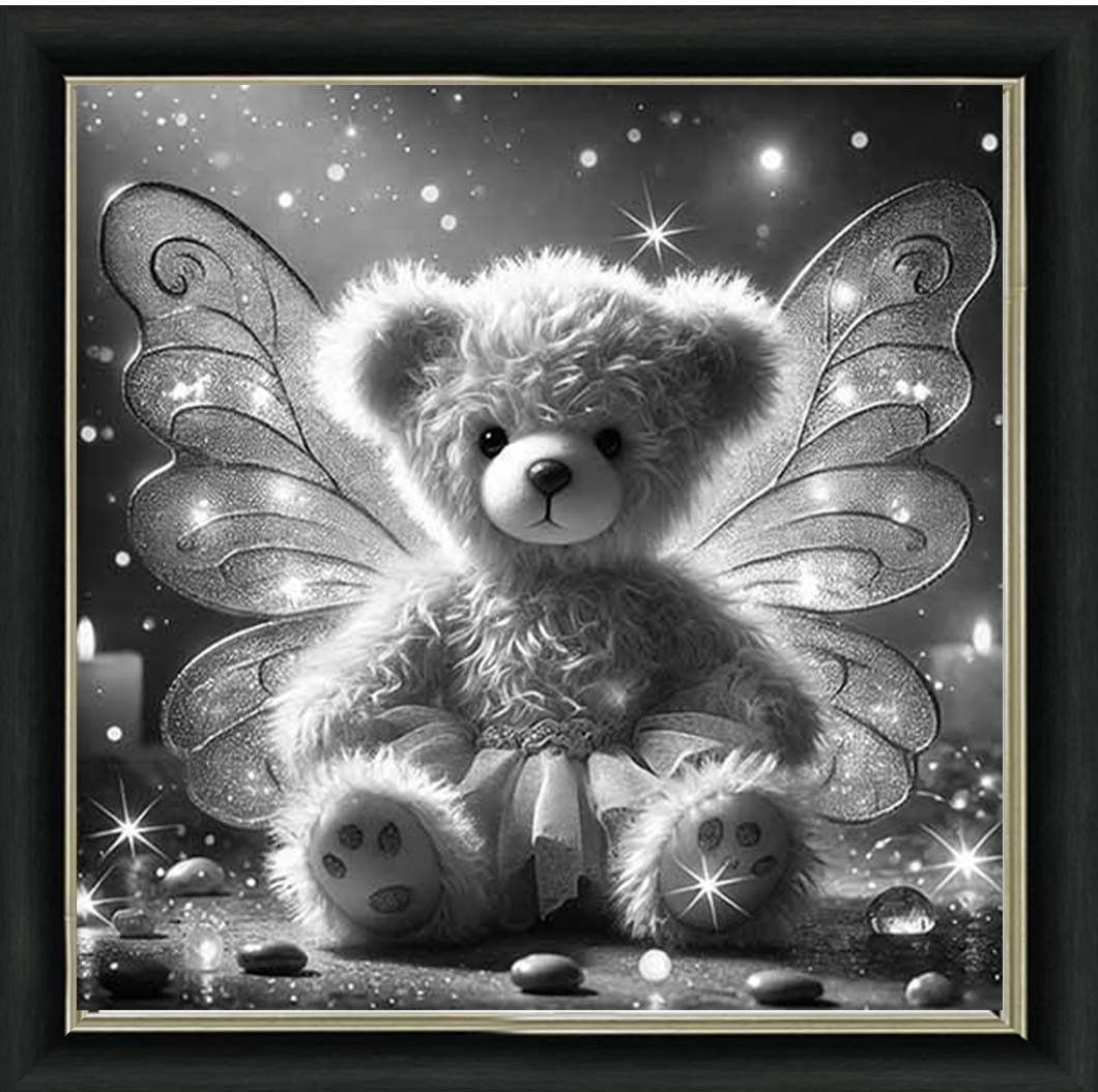 MS889-B&W Angel Bear Black & White ||