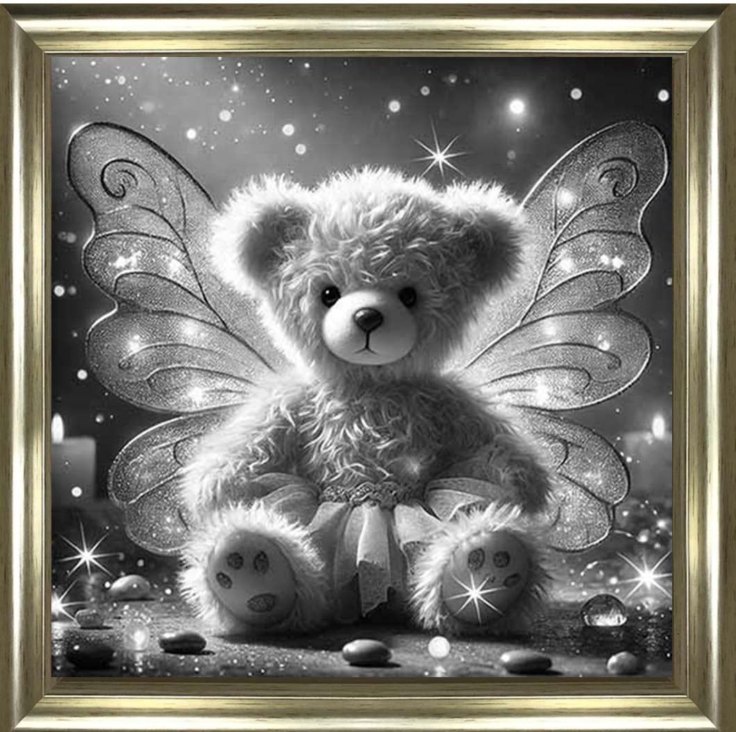 MS889-B&W Angel Bear Black & White ||