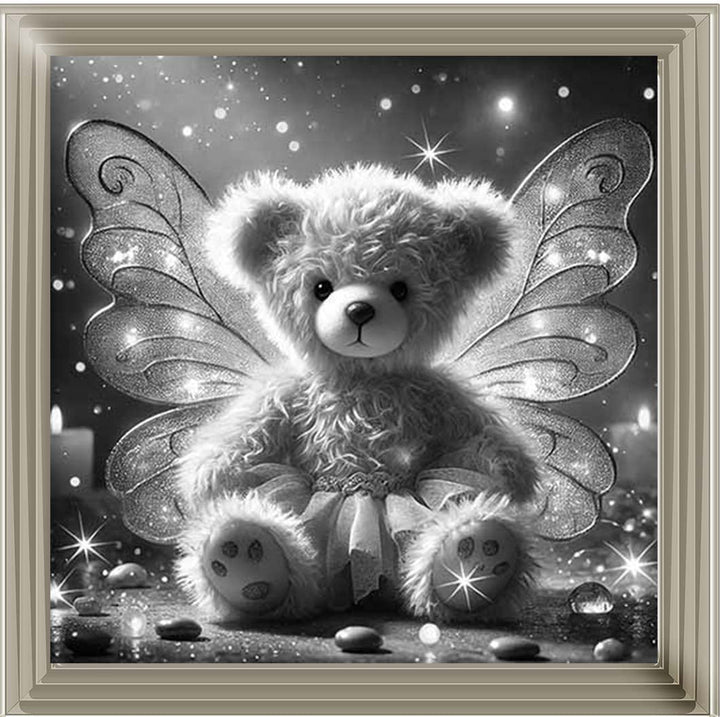 MS889-B&W Angel Bear Black & White ||