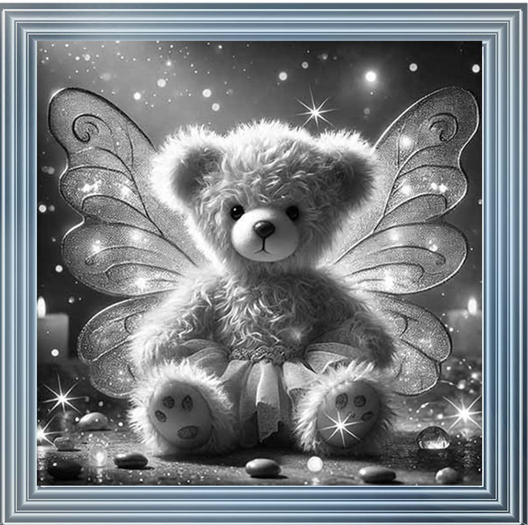 MS889-B&W Angel Bear Black & White ||