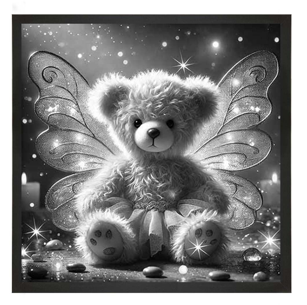 MS889-B&W Angel Bear Black & White ||