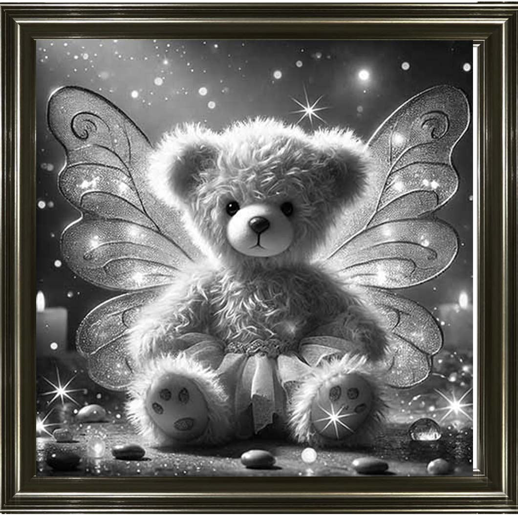 MS889-B&W Angel Bear Black & White ||