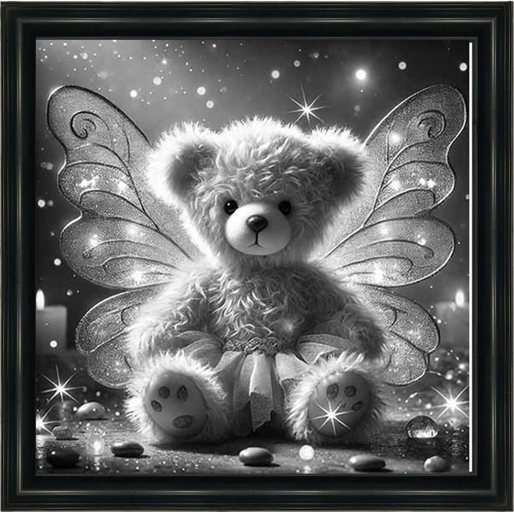 MS889-B&W Angel Bear Black & White ||