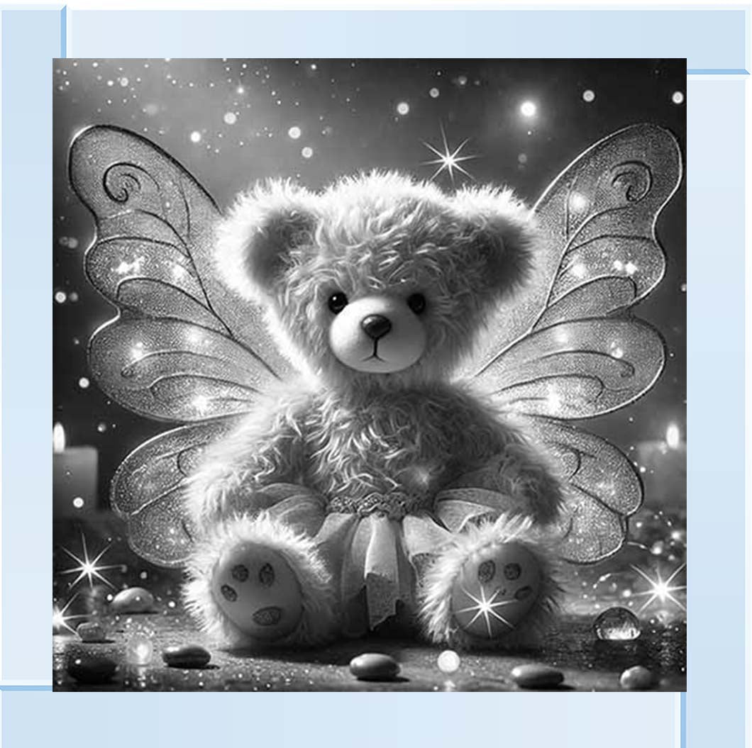 MS889-B&W Angel Bear Black & White ||