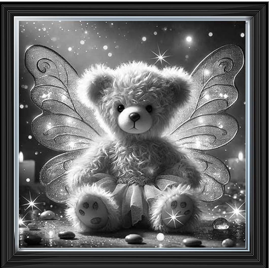 MS889-B&W Angel Bear Black & White ||