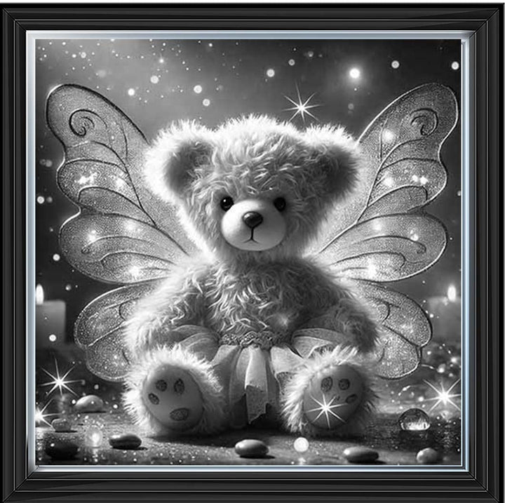 MS889-B&W Angel Bear Black & White ||