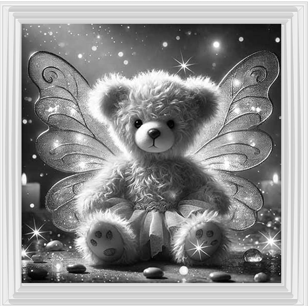 MS889-B&W Angel Bear Black & White ||