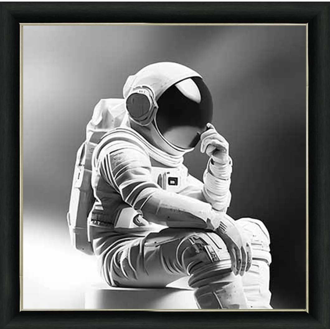 MS925-B&W Astronaut Black Background