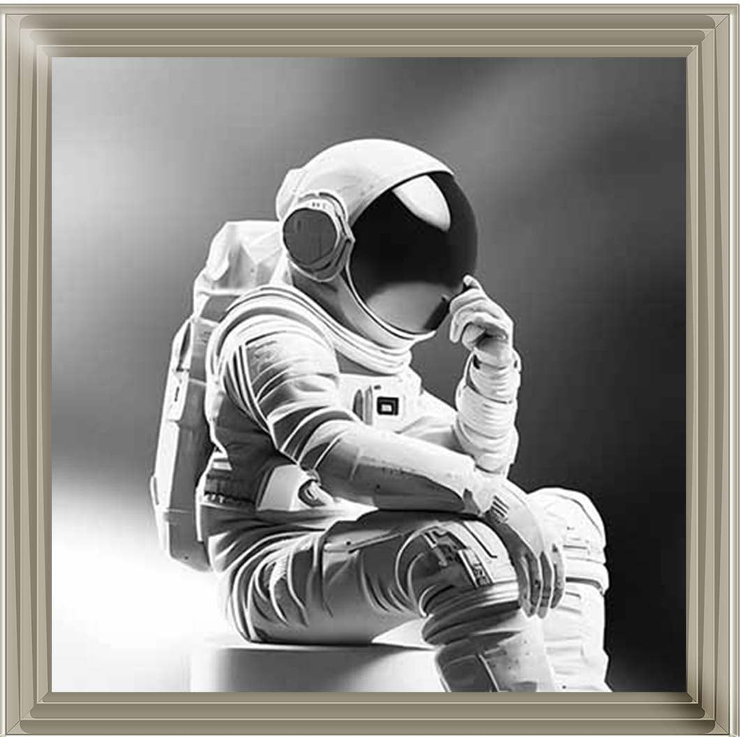 MS925-B&W Astronaut Black Background