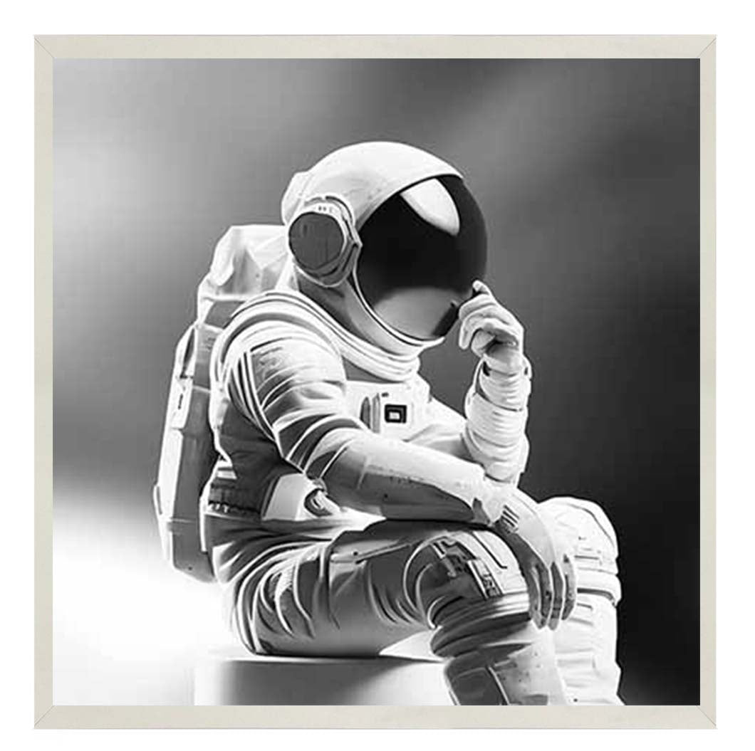 MS925-B&W Astronaut Black Background
