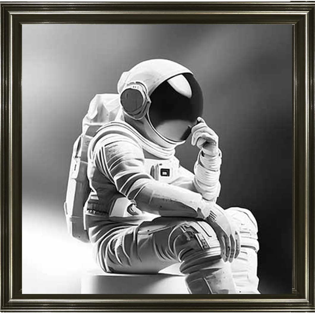 MS925-B&W Astronaut Black Background