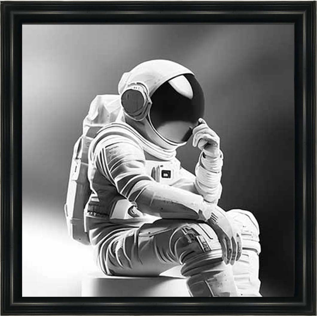 MS925-B&W Astronaut Black Background