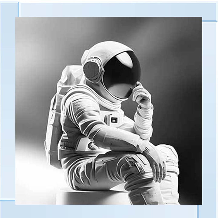 MS925-B&W Astronaut Black Background