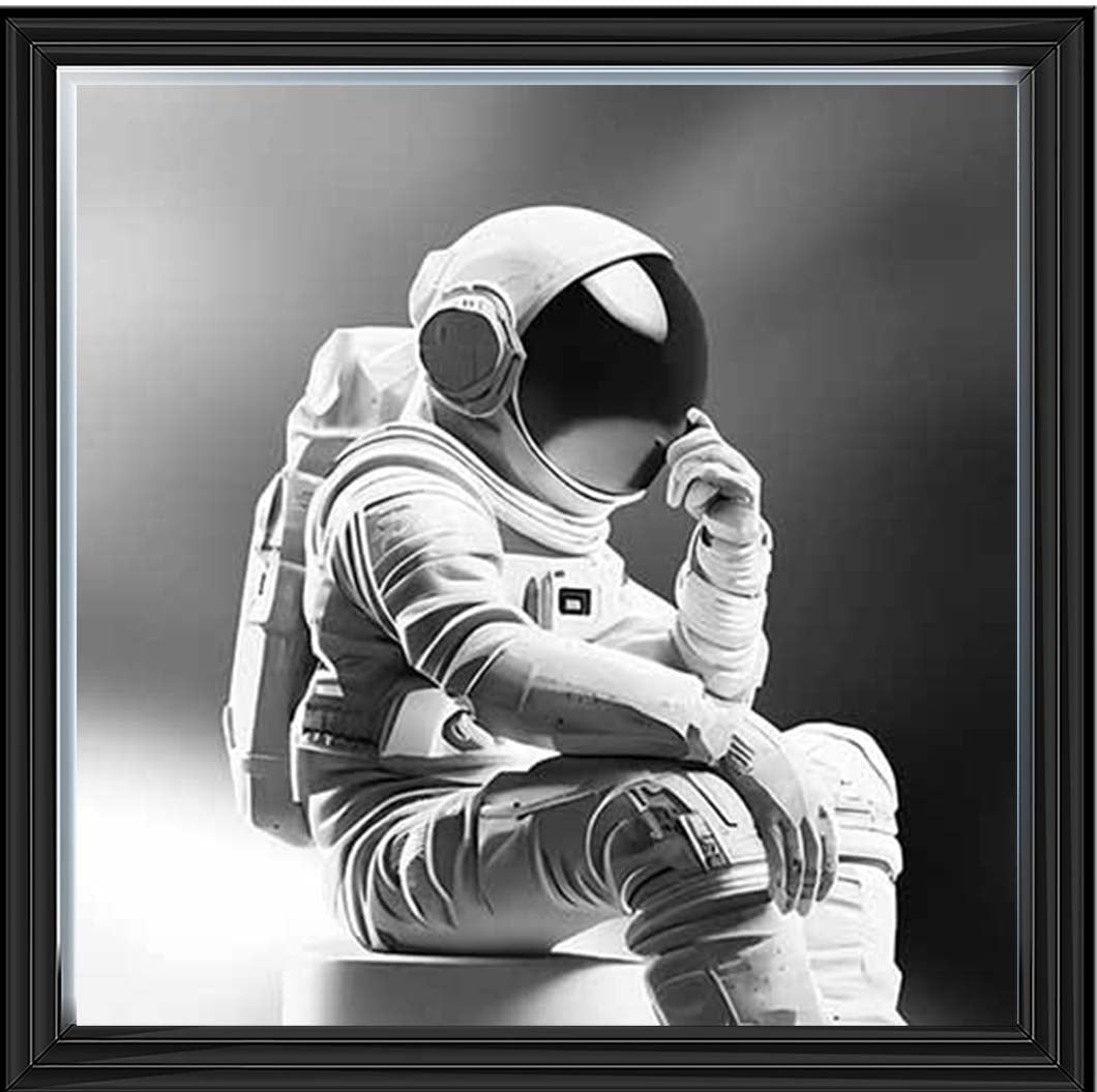 MS925-B&W Astronaut Black Background