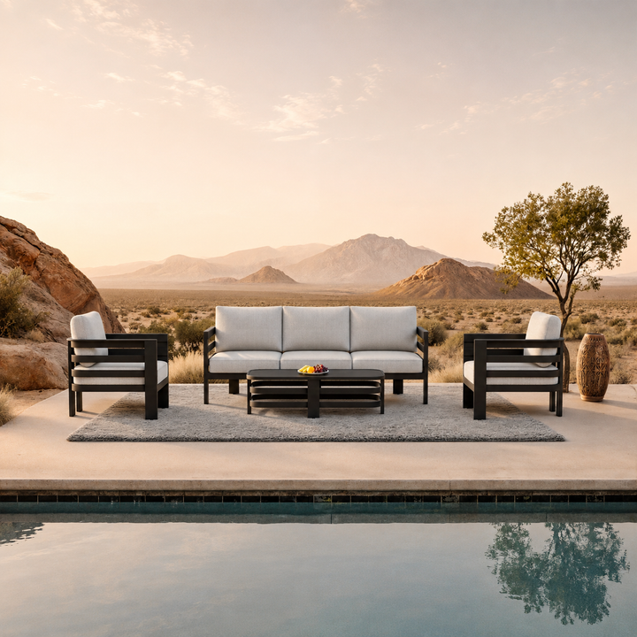 ALUXO® Andros Outdoor Lounge Set - Onyx - 5 Seater