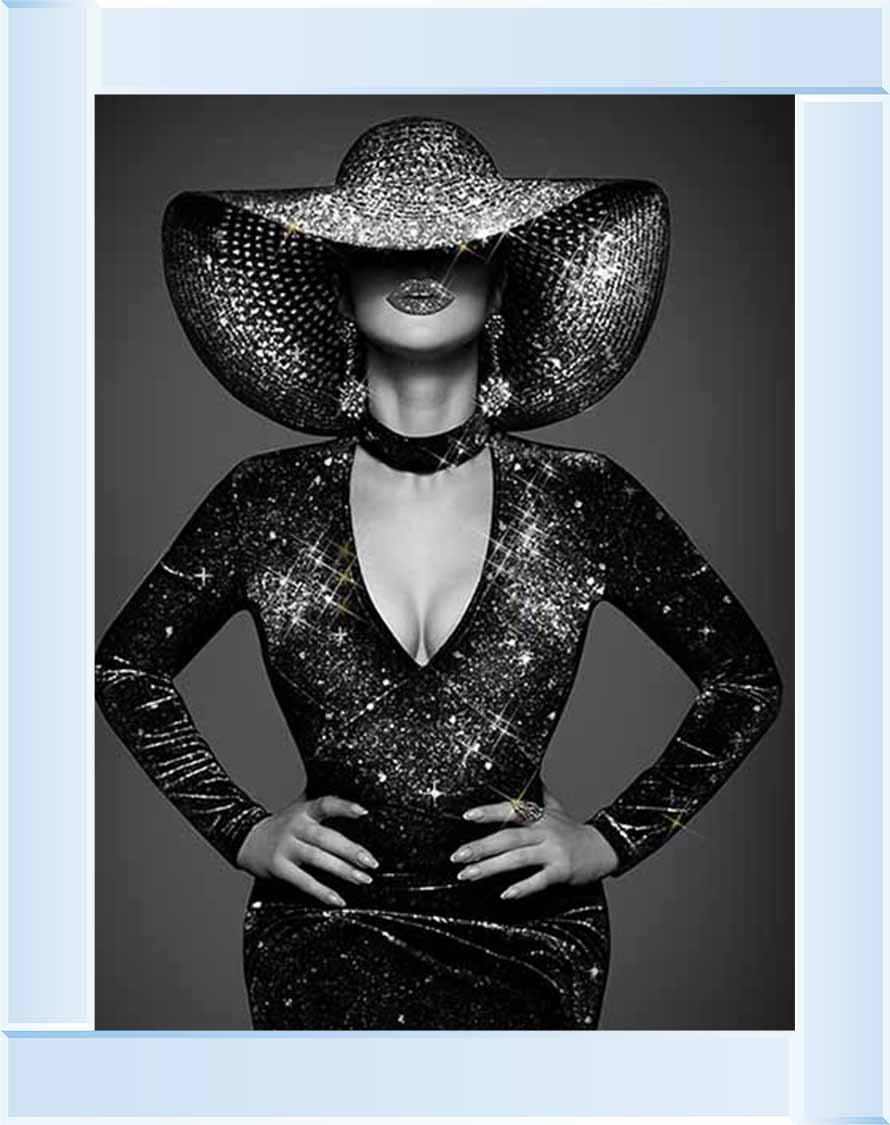FG932-86 BLACK & WHITE GLAMOUR LADY