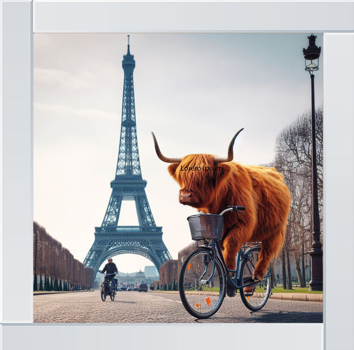AN1110 COW BIKE RIDING AROUND EIFFEL TOWER