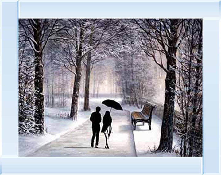 FG742 Couple Walking on Snow