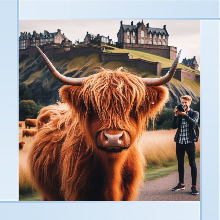 AN1111 HIGHLAND COW EDINBURGH CASTLE SHOOT