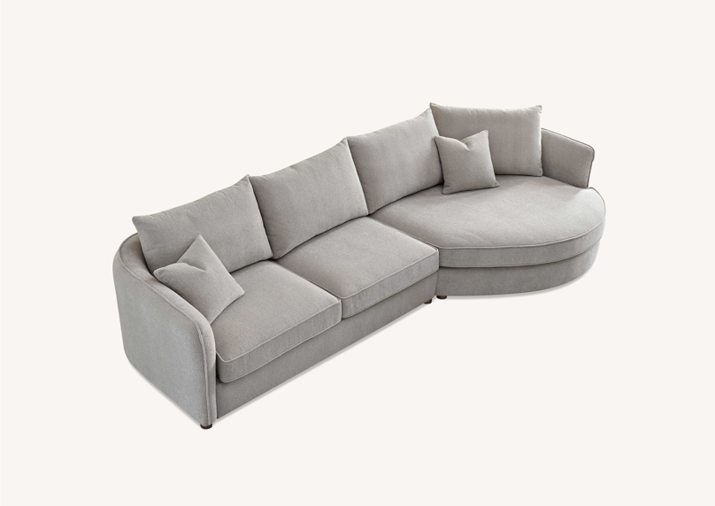 Aluxo Rubin Corner Chaise in Pebble Bouclé