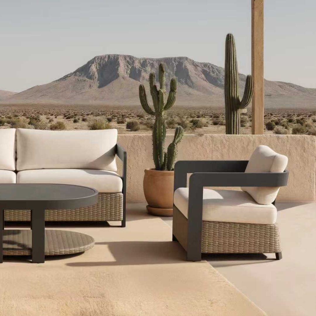 ALUXO® Selene Outdoor Lounge Set - Wicker - 5 Seater