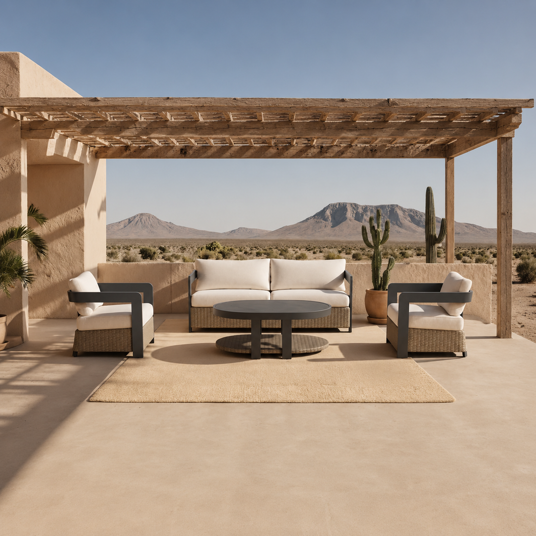 ALUXO® Selene Outdoor Lounge Set - Wicker - 5 Seater