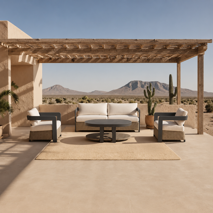 ALUXO® Selene Outdoor Lounge Set - Wicker - 5 Seater