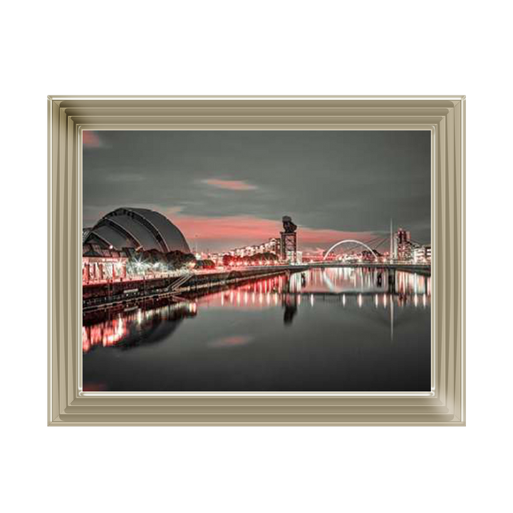 Red cityscape of Glasgow II, Assaf Frank