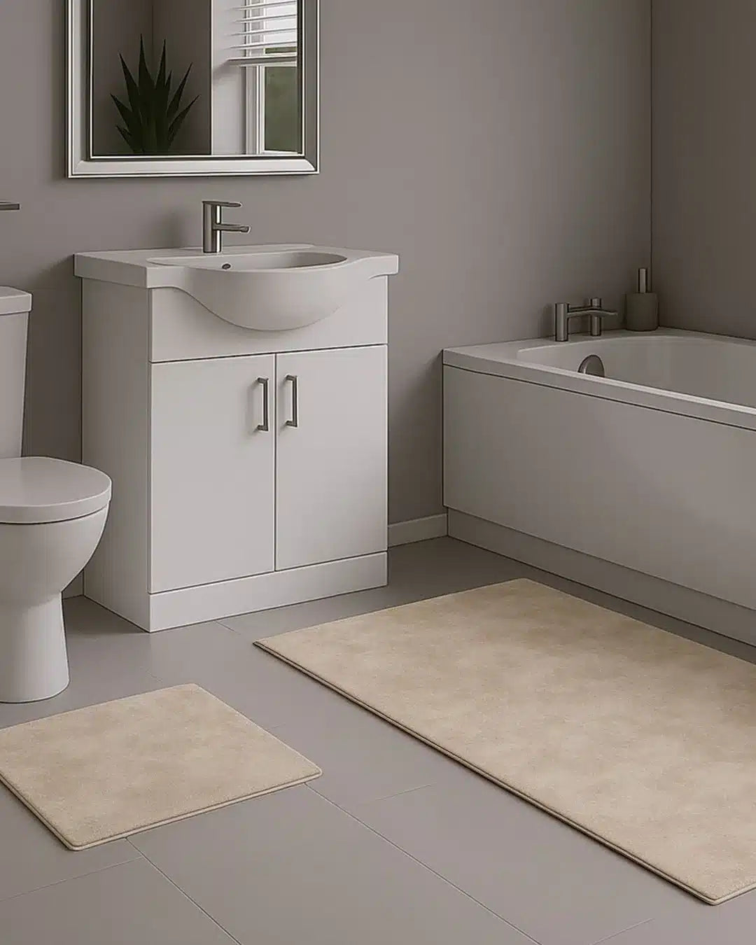 Washable Soft Mink Beige Area Rug