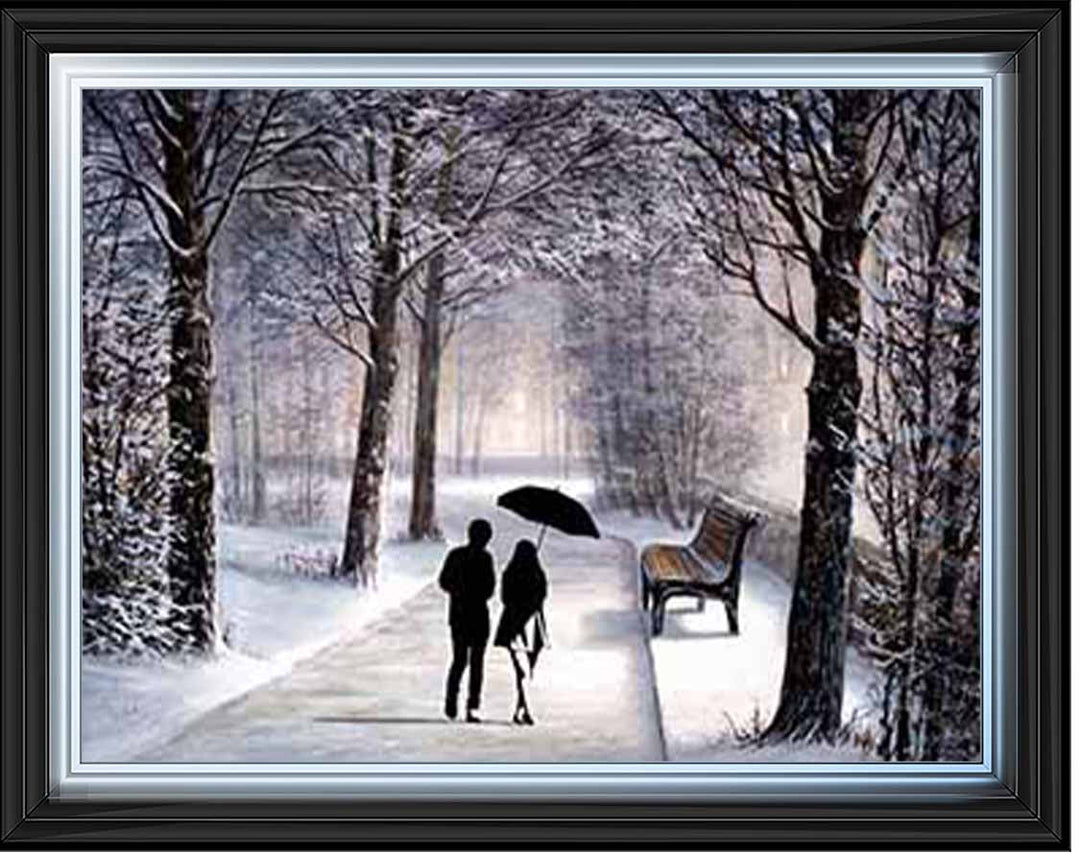 FG742 Couple Walking on Snow