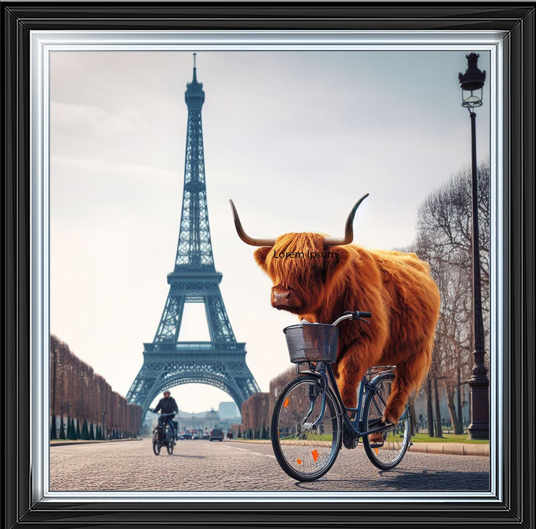 AN1110 COW BIKE RIDING AROUND EIFFEL TOWER