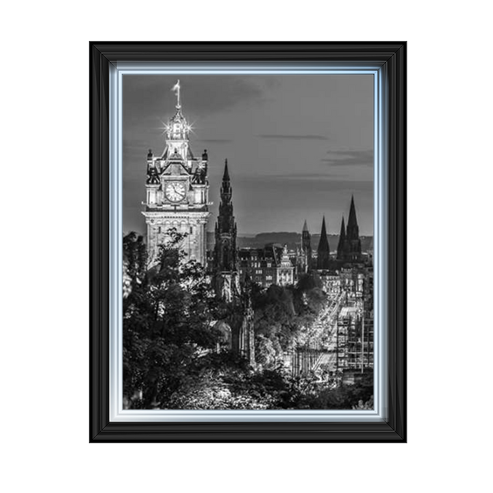 Princess Street and the Balmoral Hotel and night, Edinbrugh, Scotland, Assaf Frank