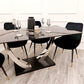 Venus 1.6 Chrome Dining Table with Black Sintered Stone Top