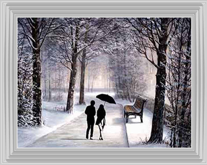 FG742 Couple Walking on Snow