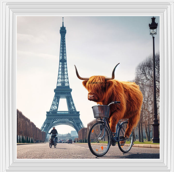 AN1110 COW BIKE RIDING AROUND EIFFEL TOWER