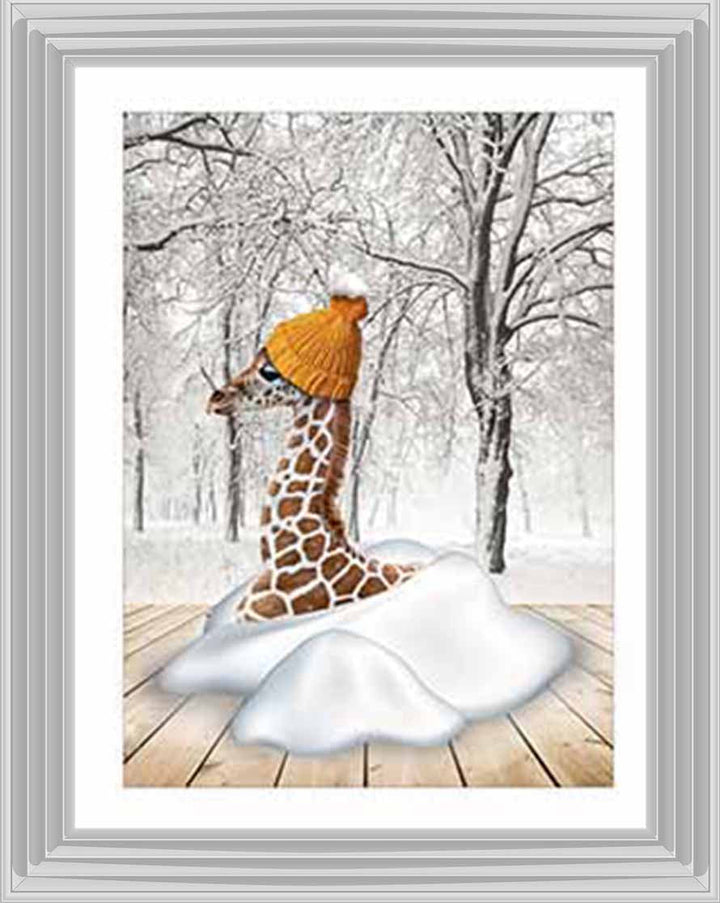 AN752-C Giraffe on Winter Snow ll