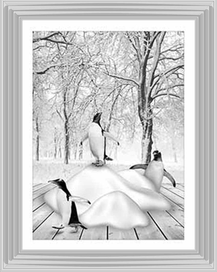AN746-B&W Pandas on Winter Snow l