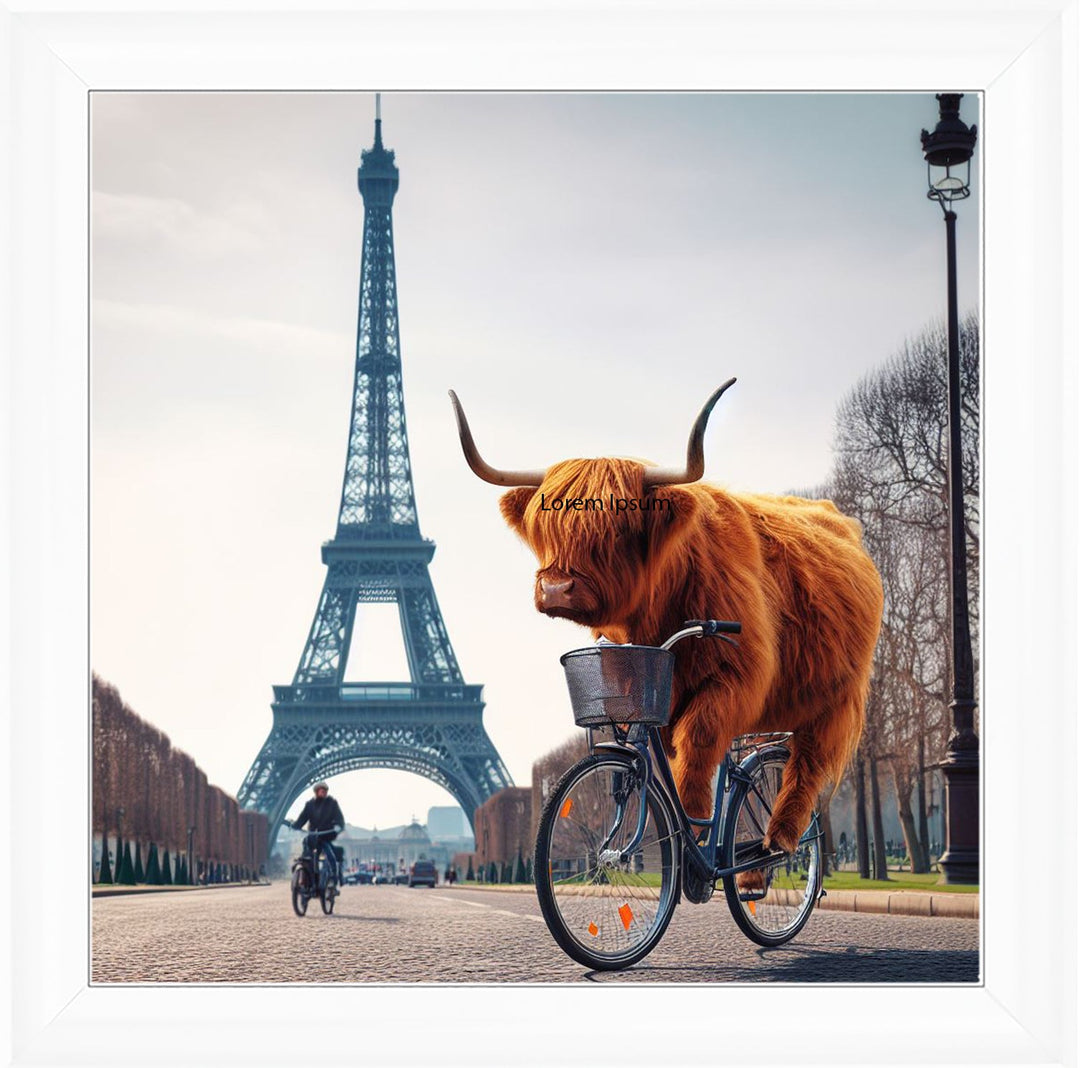 AN1110 COW BIKE RIDING AROUND EIFFEL TOWER