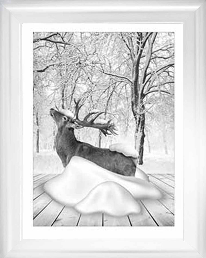AN749-B&W Dear on Winter Snow l