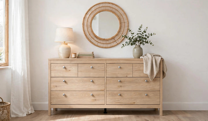 Madrid Double Dresser 4+4 Drawers in Jackson Hickory Oak