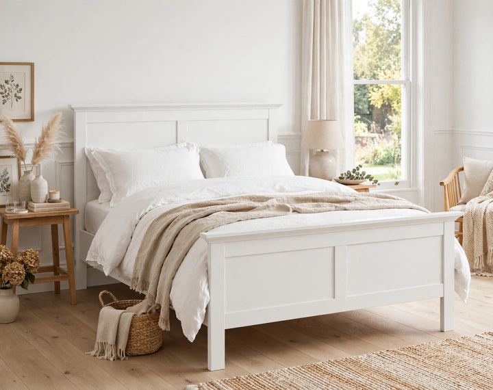 Paris Double Bed Frame 140 x 200cm in White Finish