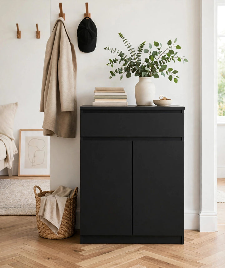 Naia Sideboard with 1 Drawer 2 Doors in Black Matt