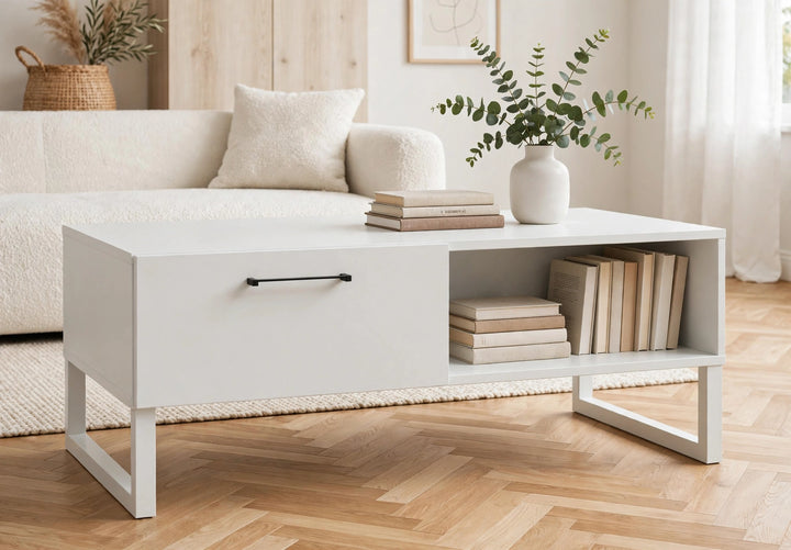 Sali 1 Drawer Coffee Table in Light Grey