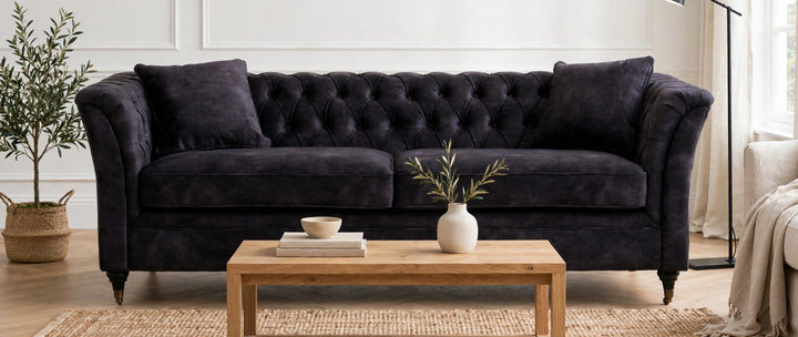 Palma Velvet Sofa – Grey (3 Seat)