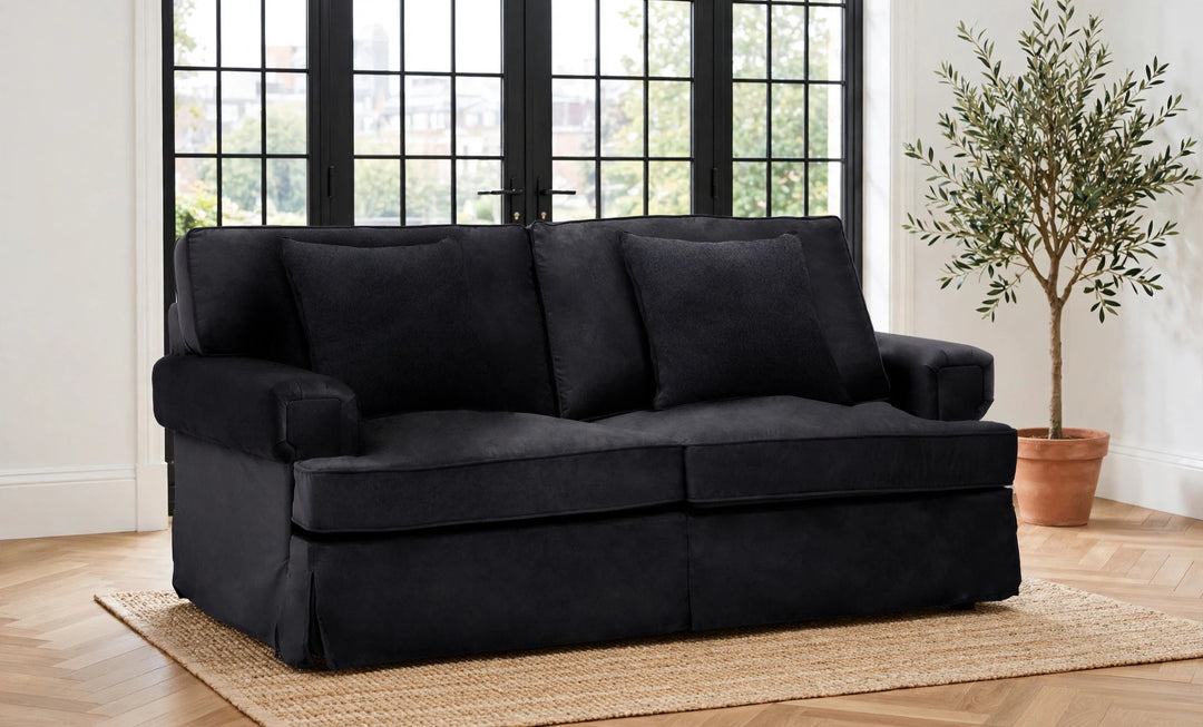 Capri Velvet Sofa – Black (2 Seat)