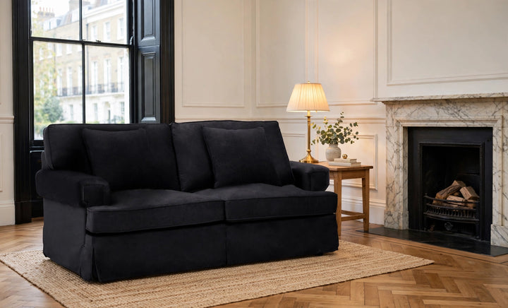 Capri Velvet Sofa – Black (2 Seat)