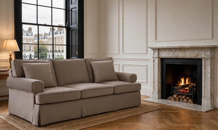 Capri Velvet Sofa – Mink (3 Seat)