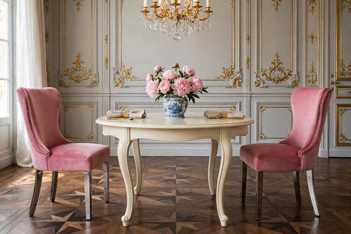 Florence Button Back Chair - Blush Pink