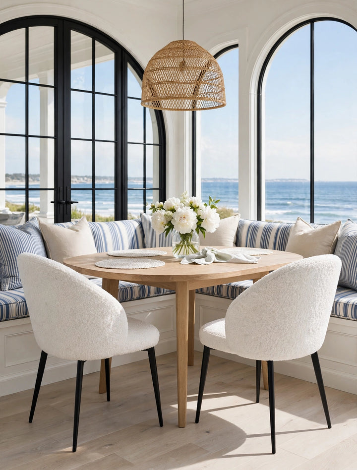 Lazio Boucle Chair - Ivory White Boucle
